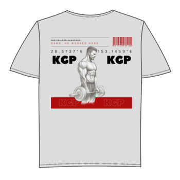 Oversized Tee - KGP "Damn, He Worked Hard" (Vivid Red on White) Thumbnail
